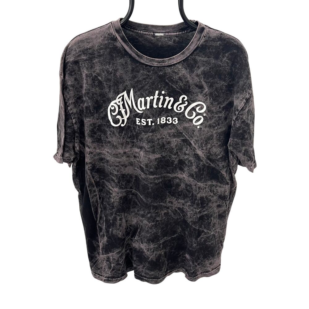 C.F. Martin & Co. Guitars Black Mineral Wash Vintage Look T-shirt ~ Adult XXL
